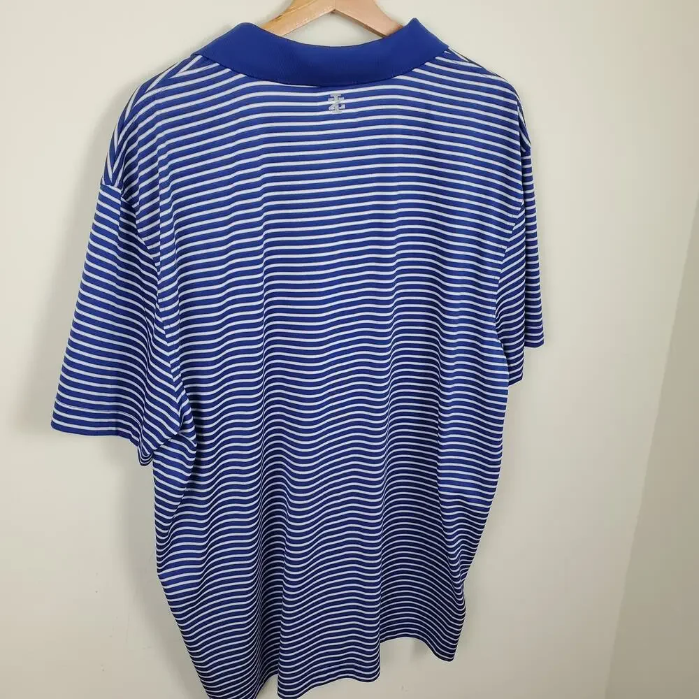 IZOD POLO GOLF SHIRT MEN'S SIZE XXL LOGO STRIPED BLUE WHITE SHORT SLEEVES CASUAL - Picture 9 of 15